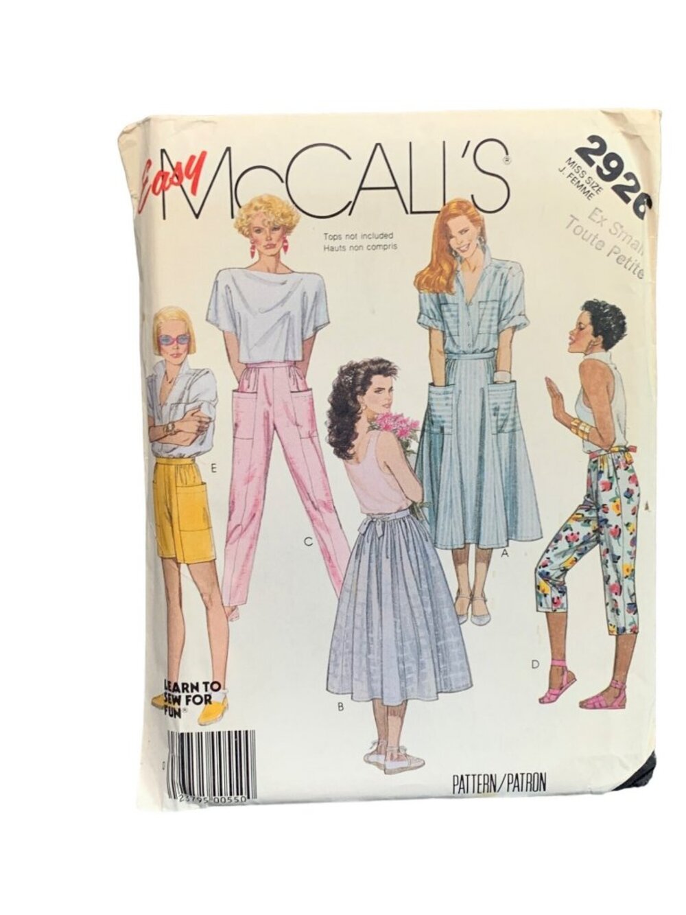 Vintage McCalls Pants Skirts Short Easy Sewing Pattern 2926 Size 6-8-10 Uncut